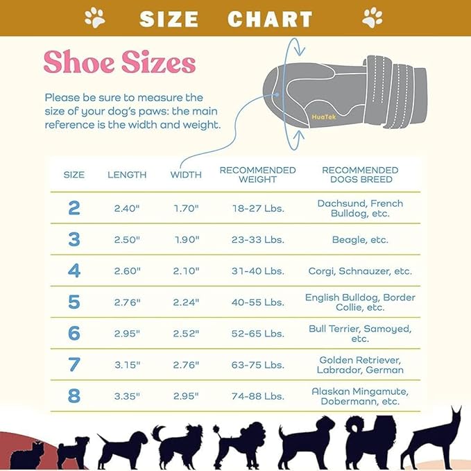 Waterproof Dog Boots, Dog Outdoor Shoes for Medium to Large Dogs with Two Reflective Fastening Straps and Rugged Anti-Slip Sole (2.95" x 2.52",Black 4PCS).