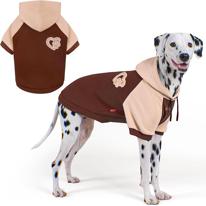 KYEESE Dog Hoodie Stretchy Pets Coat with Drawstring Comfort Dogs Clothes Medium Size Dog Soft Dogs Winter Coat Warm Pets Sweater Pet Sweatshirt for Cold Weather Pet Clothes with Leash Hole