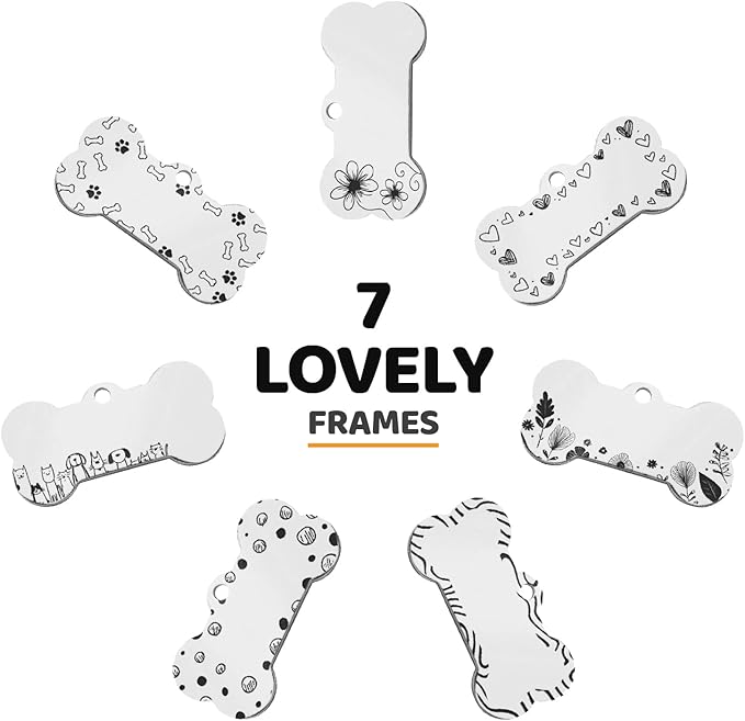 Personalized Dog Tags, Stainless Steel Custom Dog ID Tags for Pets, Bone Shaped pet tag with deep Engraving, 6 Stylish Colors, Durable Dog Name Tags Personalized for Pets, Dog tag.