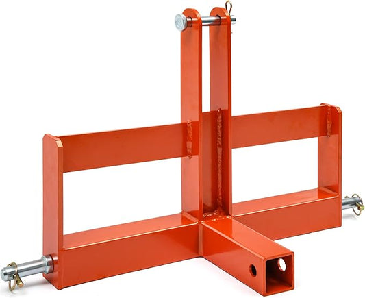 YITAMOTOR 3 Point Quick Hitch with 2" Receiver for Category 1, 3 Pt Tractor Trailer Hitch Drawbar Adapter Attachments with Suitcase Weight Brackets