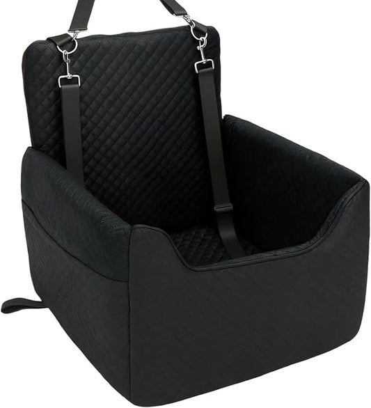 ALL GOOD PET SUPPLIES Dog Car Seat for Small/Medium Dogs, Dog Booster car seat, Memory Foam Elevated Cushion, Fully Detachable and Washable,2 Clip-On Safety Leashes, Anti-Slip