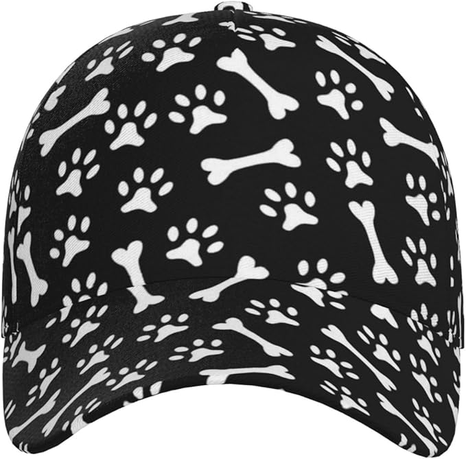 Dog Paw Print Baseball Cap Workout Hats with Adjustable Strap for Men & Women Dad Hat Snapback Hat