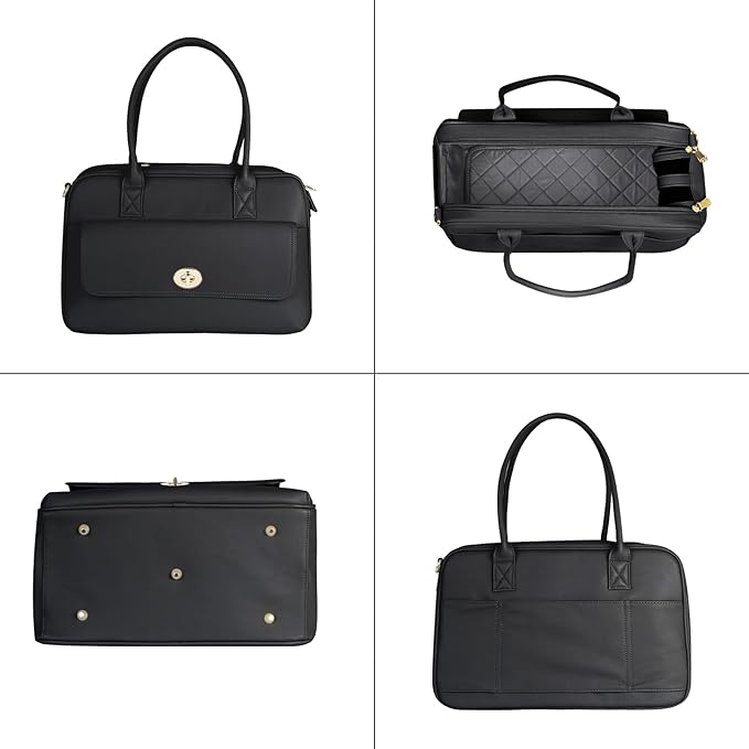 Pet Carrier Dog Purse Carrier Cat Soft-Sided Dog Carriers for Puppy Kitten, Fashion Leather Handbag Tote Travel Pet Bag for Small Dogs Cats, TSA Airline Approved (Black)