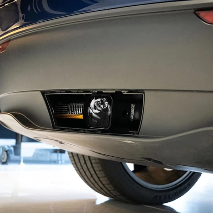 Swono Rose Trailer Hitch Cover Retro Bouquet Water Drop Black Rose Flowers Hitch Cover Plug Tow Hitch Cover Compatible with Most Auto Cars Trucks for 2 Inch Receivers