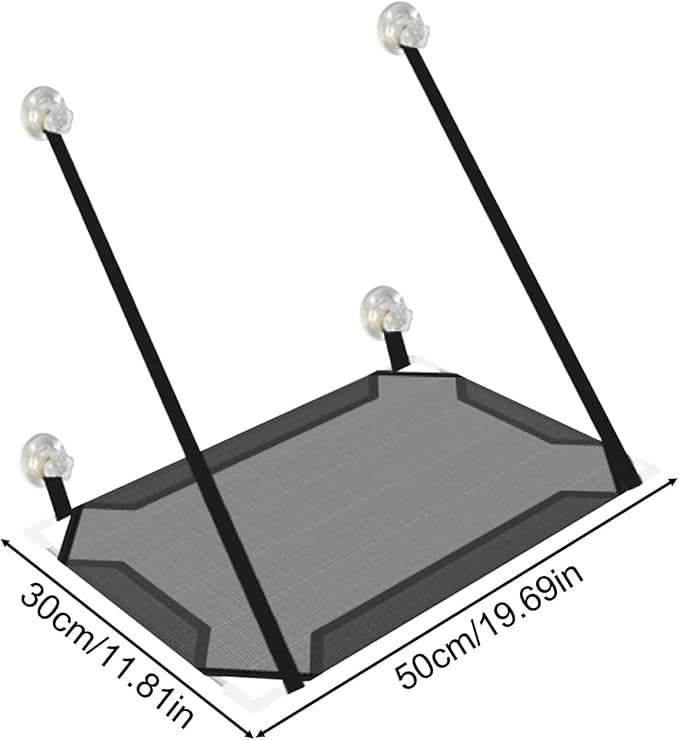 Cat Window Perch,Cat Hammock for Cats Up to 20 Pounds,Cool and Breathable, Durable and Easy to Clean,Comes with 4 Strong Suction Cups,Suitable for Indoor Kittens to Rest, Sunbathe