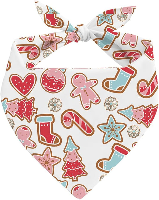 Christmas Dog Bandanas, Dog Bandanas, Color Christmas Elements Decor Dogs Bandana, Xmas Bandana for Small Medium Dogs, Pet Triangle Scarf