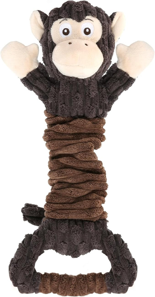 Plush Dog Toy with Crinkle Paper, Tug of War Pull Interactive Toys for Puppies to Large Dogs