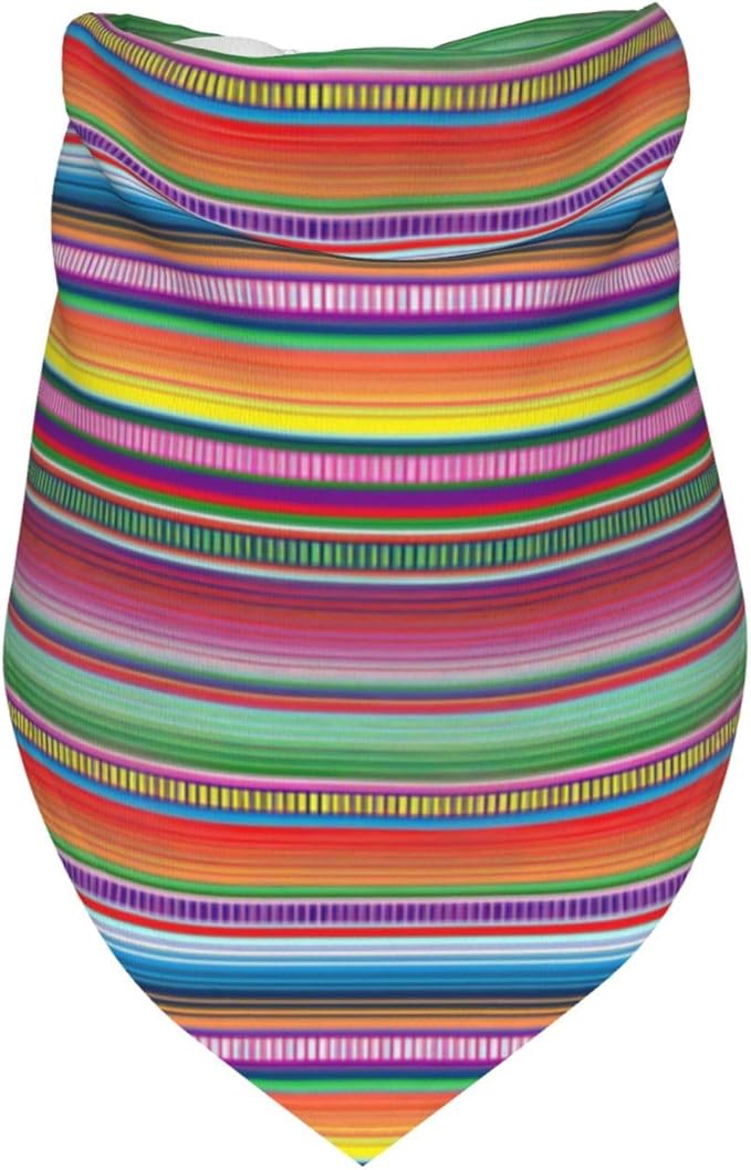Mexican Serape Color Stripe Dog Bandana Scarf Triangle Bibs Pet Accessories Cat Kerchief