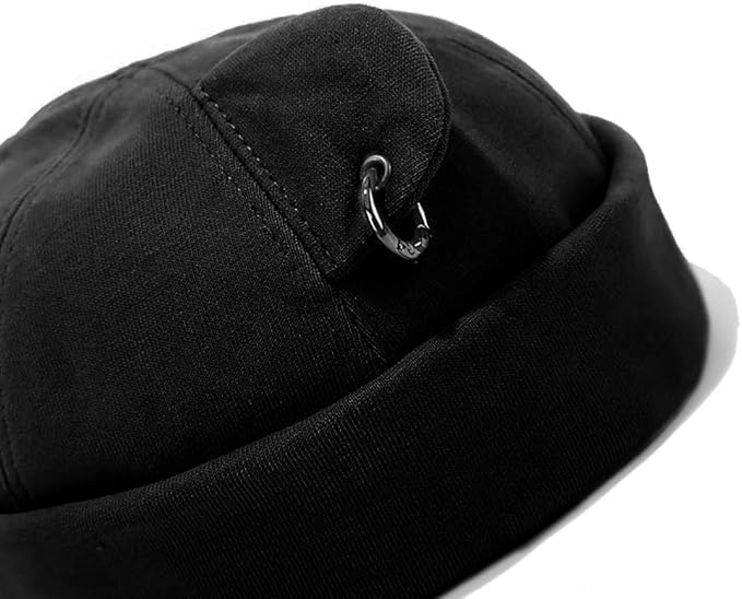 Malaxlx Cat Ear Docker Cap for Women Men – Brimless Cotton Sailor Beanie Skull Cap