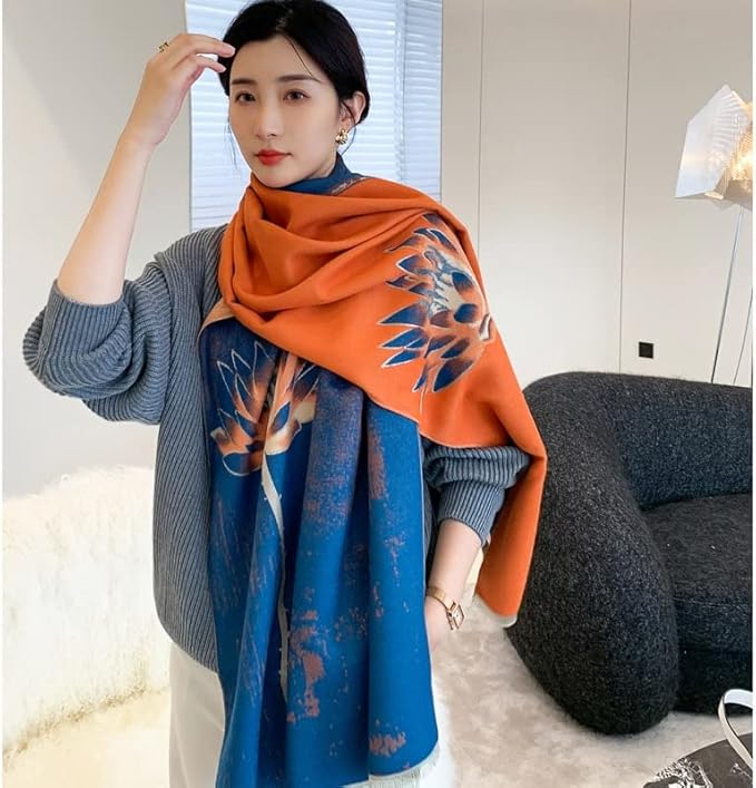 Jeelow Womens Pashmina Shawl Wrap Scarf - Elegant Dressy Evening Poncho Cape for Formal and Wedding Outfits