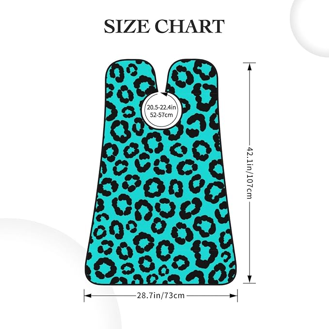 Beard Trimming Hair Catcher, Cheetah Blue and Black Leopard Print Shave Bib, Non-Stick Bib Apron Waterproof, Shaving Tool for Men for Husband Father’s Day
