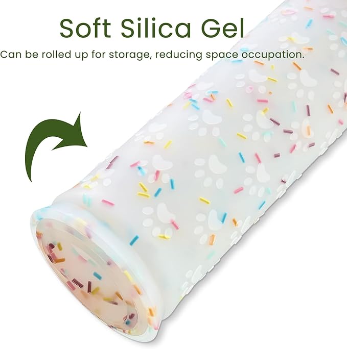 Ptlom Dog Food Mat Anti-Slip Dog Bowl Mats for Food and Water, Waterproof Pet Placemat Prevents Messy Spill to Floor, Silicone Puppy Feeding Tray for Small, Medium and Large Dogs Cats