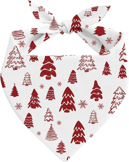 Christmas Dog Bandanas, Dog Bandanas,Red Christmas Tree Decor Dogs Bandana, Xmas Bandana for Small Medium Dogs, Pet Triangle Scarf