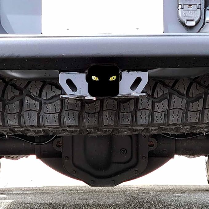 Hitch Receiver Cover Cat Eye, Golden Evil Animal Cat Tiger Eyes 2" Compatible with Trailer Hitch Tube Cover Plug Cap, Rubber Trailer Hitch Cover Towing Hitch Cover