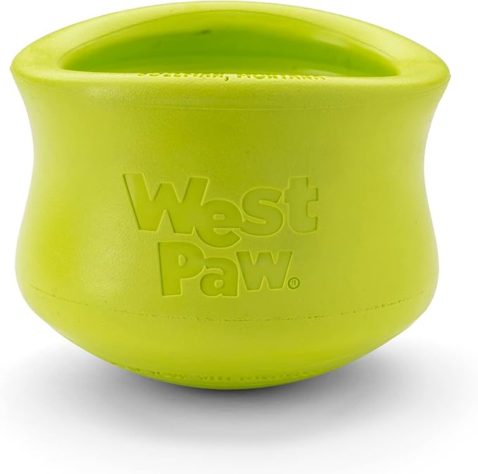 WEST PAW Zogoflex Toppl Interactive Treat Dispensing Dog Puzzle Play Toy, 100% Guaranteed Tough, It Floats!, Made in USA, Small, Granny Smith