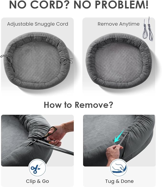 Orthopedic Dog Bed for Small Dogs, Pet Sofa Bed with Egg Crate Foam, 4-Sided Bolster, Removable Washable Cover & Anti-Slip Bottom, Small Dark Gray