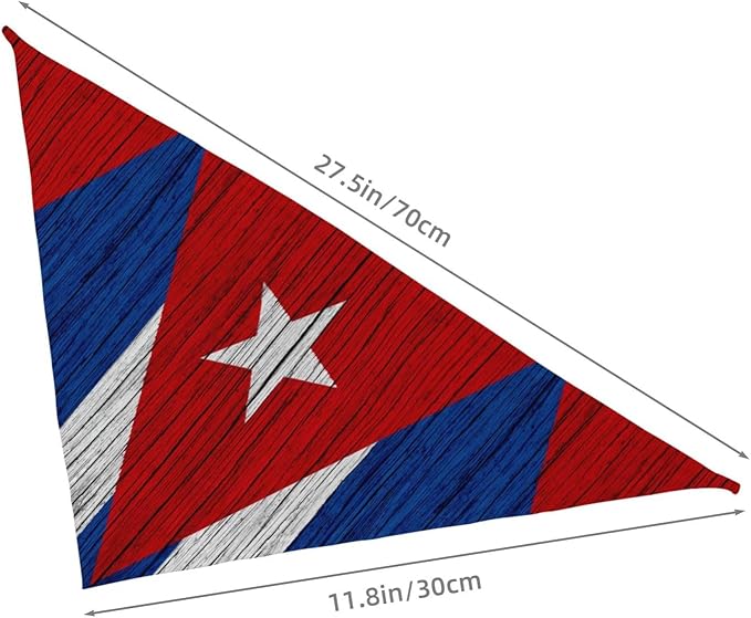 Wooden Texture Cuban Flag Dog Bandana Scarf Triangle Bibs Pet Accessories Cat Kerchief
