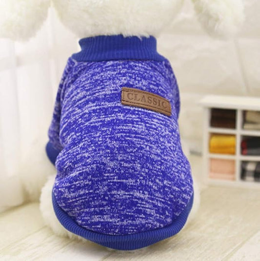 Idepet Pet Dog Classic Knitwear Sweater,Fleece Dog Coat for Small,Medium,Large Dog,Warm Pet Dog Cat Clothes,Soft Puppy Customes (L, DarkBlue)