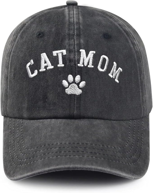 Black Cat Hat,Ragdoll Cat Embroidered Adjustable Cotton Baseball Cap for Men Women,Gifts for Cat Lovers