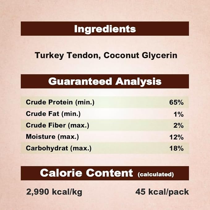 AFreschi Turkey Tendons for Dogs, USA-Sourced, Healthy Dog Treats, Rawhide-Free Puppy Chews, Long Lasting, All Natural, Hypoallergenic Dog Treats for Small Breeds, 40 Count Box Bone (S)