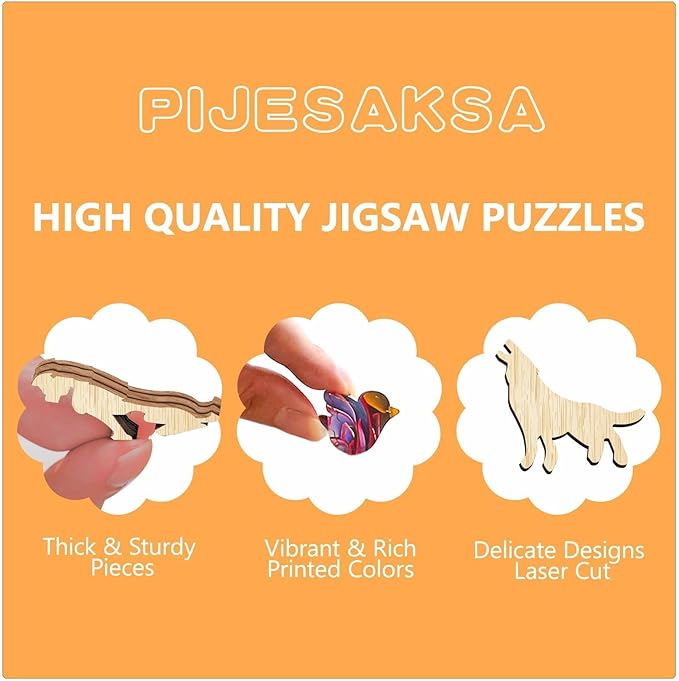 Wooden Puzzles for Adults - Jeweled Dragon Puzzle, Unique Shape Wooden Jigsaw Puzzle for Adults, Wood Puzzles Adult, Good Gift Idea for Friends, Home Decor (S-8.5 * 8in 100 Pieces)