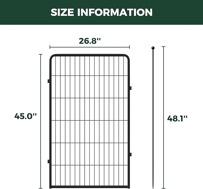 FXW Rollick Unleashed Dog Playpen for Indoor, Yard, RV Camping, 45 inch 4 Panels for Large Dogs, Black│Patented