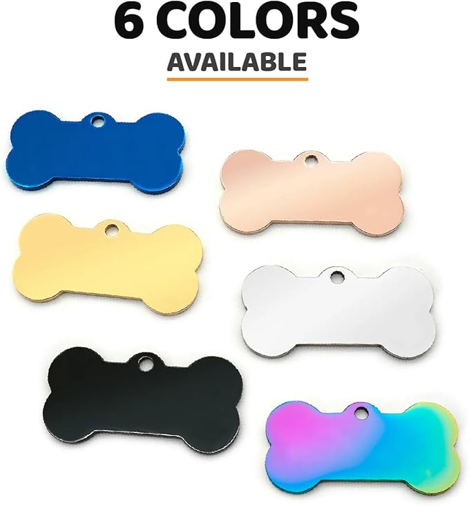 Personalized Dog Tags, Stainless Steel Custom Dog ID Tags for Pets, Bone Shaped pet tag with deep Engraving, 6 Stylish Colors, Durable Dog Name Tags Personalized for Pets, Dog tag.