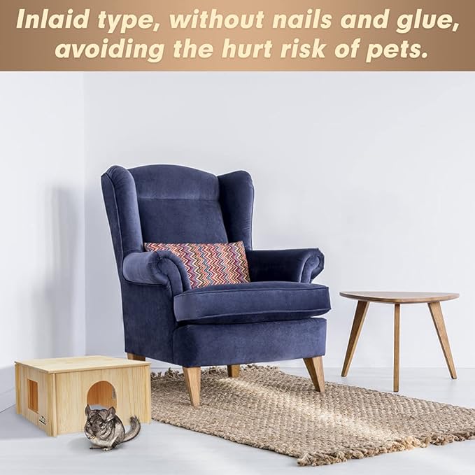 PAWCHIE Wooden Hut for Guinea Pig with Windows - Detachable and Large Size Wood House, Suitable for Guinea Gigs, Hamsters, Chinchillas and Other Small Animals Hideout