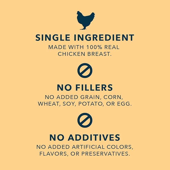Amazon Brand - WAG Dog Treats Freeze Dried Raw Single Ingredient Chicken Breast, High Protein, Healthy Training Treats or Meal Topper for all Dogs, Grain-Free, 3 Oz (Pack of 1)