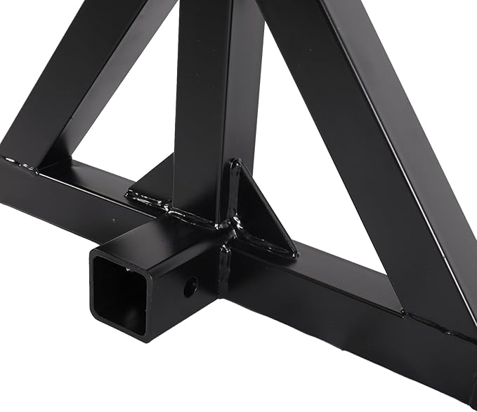 3 Point Trailer Hitch with 2" Receiver and Towing Hook - Heavy Duty Drawbar Adapter for 3 Pt Farm Equipment and Subcompact Trailers, Compatible with Kubota, Yanmar, Kioti, and Cat Tractors