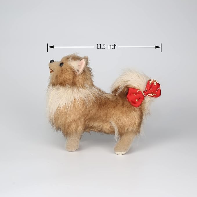 CU-MATE 11.5 Inch- Pomeranian Puppy Toys Dog -Plush Stuffed Animal Realistic Dog Plush Toy Pet Present Gift
