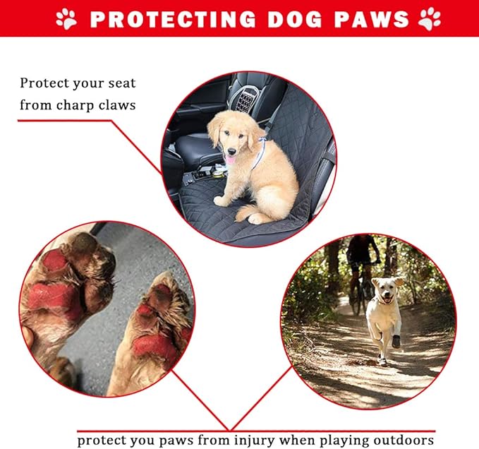 Dog Boots, Waterproof Dog Boots, Dog Rain Boots,Dog Booties with Reflective Rugged Anti-Slip Sole and Skid-Proof,Outdoor Dog Shoes for Medium to Large Dogs (Black-Red 4PCS).