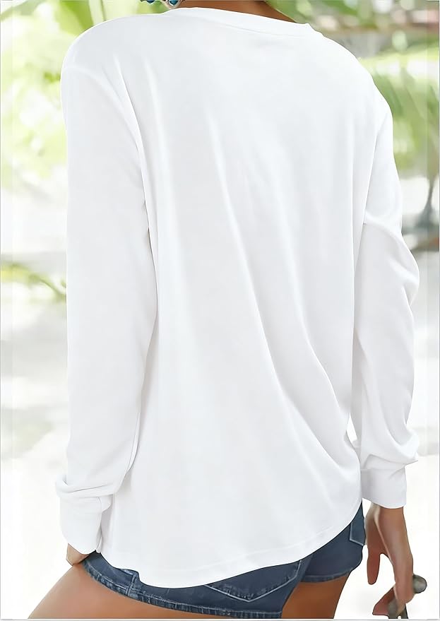 JINTING Cat Shirts for Women - Loose Fit Lightweight Long Sleeve Graphic Tee Fall Printed Crewneck Blouse Casual Tops