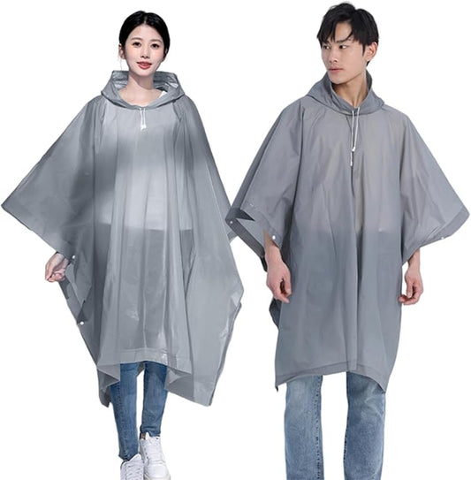 Rain Poncho Raincoats for Adults Reusable - 2-5 Pack EVA Waterproof Rain Coat with Hood, Rain Gear for Women Men