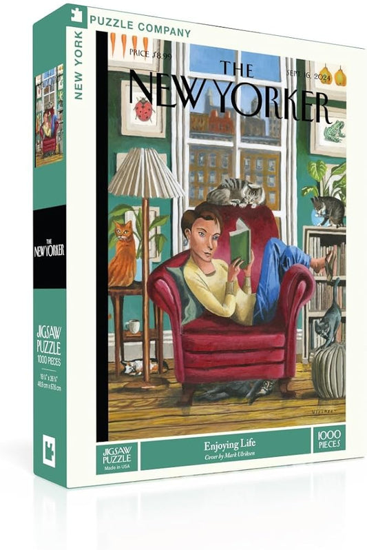 New York Puzzle Company - New Yorker Enjoying Life - 1000 Piece Jigsaw Puzzle for Adults by Mark Ulriksen