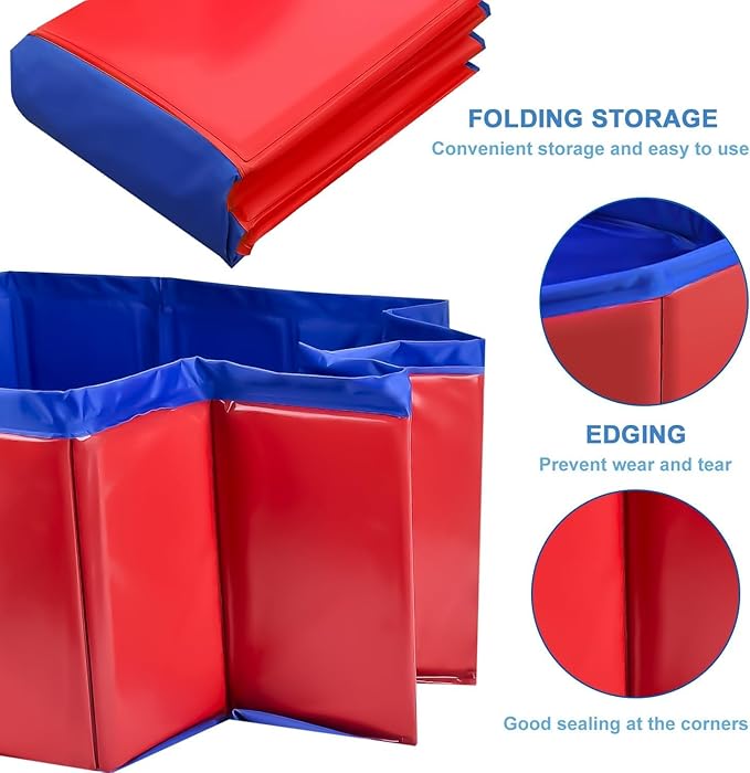 Enenes Foldable Dog Pool 24x8 Inch - Portable PVC Pet Swimming Pool & Bath Tub, Collapsible Ball Pit for Indoor/Outdoor Use, Puppy Bath Tub for Dogs, Cats, Puppies