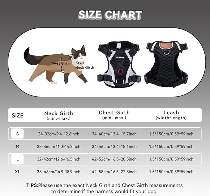 Cat Harness Leash Set with AirTag Holder, Upgraded Escape Proof Vest with Lead for Small Cat Kitten Puppy Small Dog Outdoor Walking, Soft Breathable Mesh Jacket with Reflective Strip (Black, S)