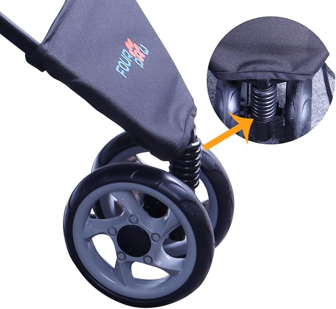 Full-Window pet Stroller 3 Wheels for Cats & Dogs, with Storage Basket,Cup Holder, Travel Puppy/Cats Stroller.