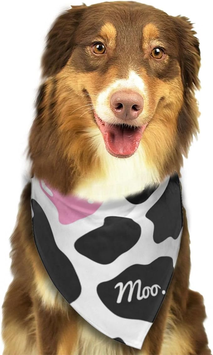 Cow Pink Print Cute Country Rustic Farmhouse Dog Bandana Scarf Triangle Bibs Pet Accessories Cat Kerchief