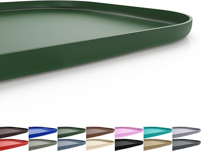 Silicone Pet Feeding Mat with Raised Edge for Food and Water, Dog Bowl Mats, Cat Bowls Placemat with High Lip for Floor Waterproof, Rubber Tray for Cats and Dogs 22 x 14 x0.8 Dark Olive