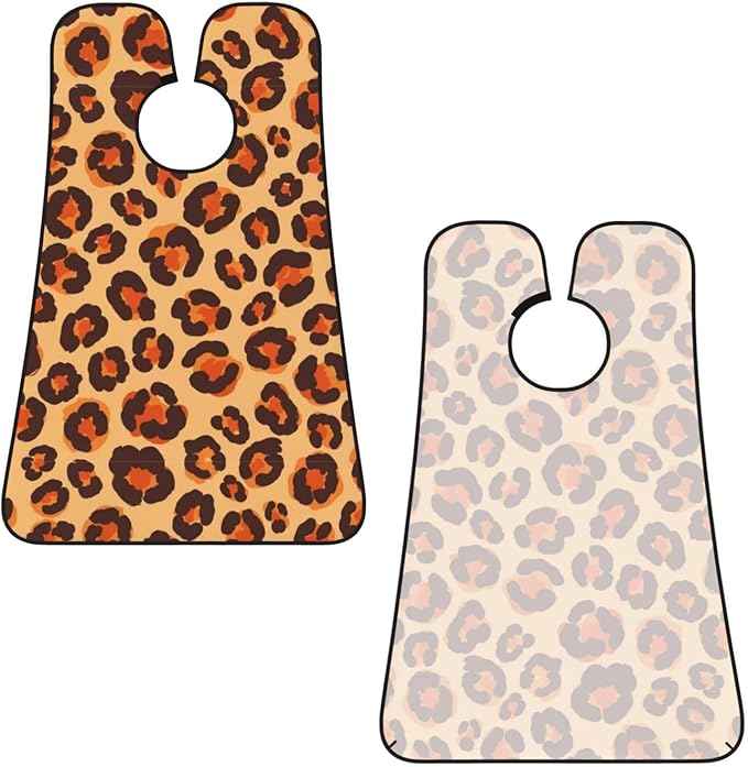 Beard Bib Apron for Men Shaving, Waterproof Non-Stick Hair Catcher with Suction Cups, Grooming Essential for Dad Husband, Animal Cheetah Leopard Print Shave Bib