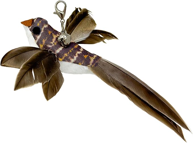 Whiskertons Interactive Bird Simulation Cat Toy Set, Interactive Cat Toys for Indoor Cats, Cat Feather Toy, Self-Holding Suction Base, 5 Replacement Birds, Feathers & Bells (5 Replacement Birds)