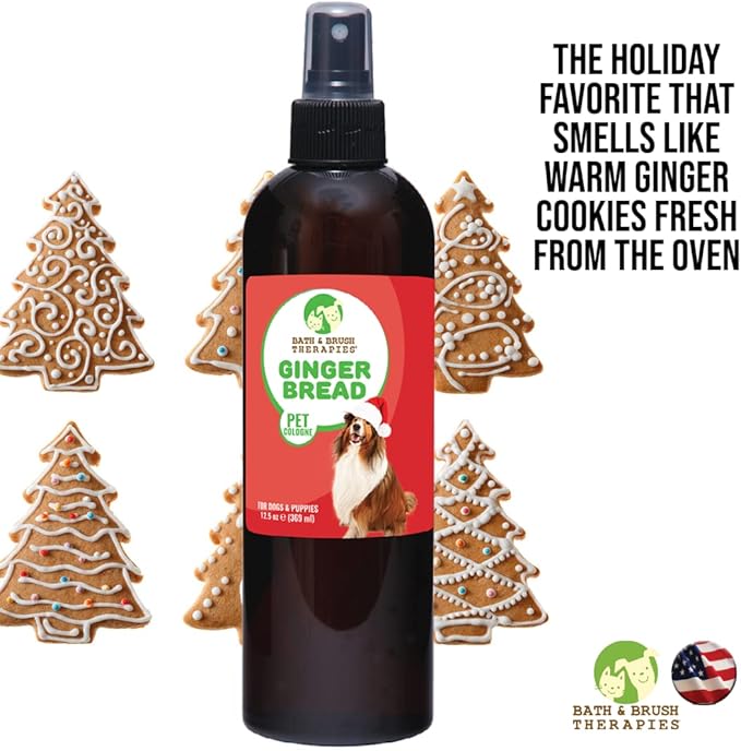 Showseason Animal Products Bath & Brush Therapies Gingerbread Dog Cologne 12.5 oz | Dog Perfume Long Lasting | Deodorizing Spray