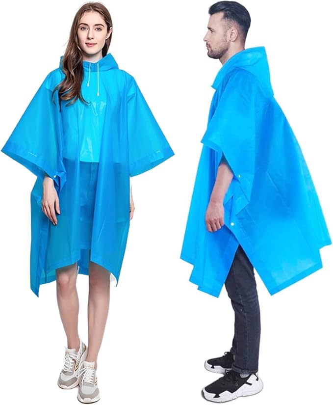 Rain Poncho Raincoats for Adults Reusable - 2-5 Pack EVA Waterproof Rain Coat with Hood, Rain Gear for Women Men