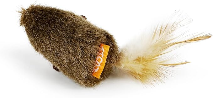 TTcat 2Pcs Silvervine Feather Mice for Cats and Kittens,Interactive Cat Mice Toy,Melody Chaser Cat Play Squeaking Mice.