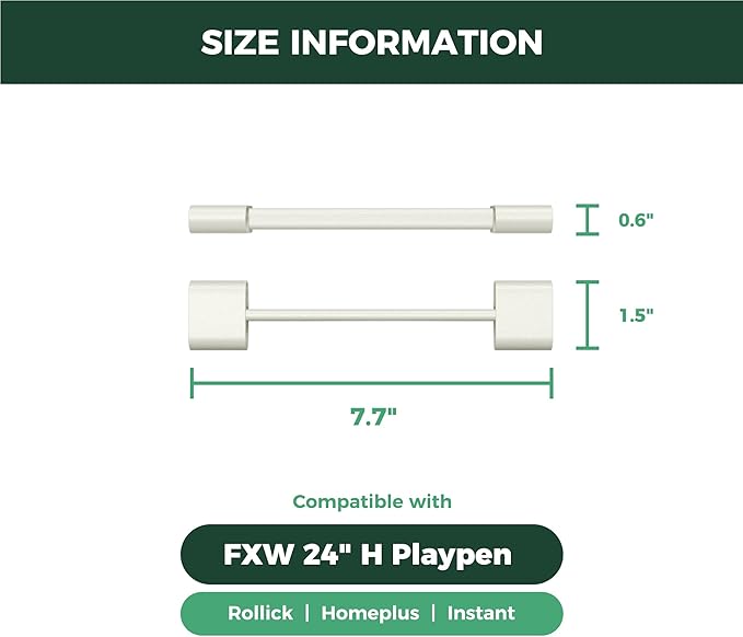 FXW Playpen Connector (Pack of 2), Playpen Accessories Only for FXW Dog Playpen, Designed for 24" Height FXW Homeplus/Rollick/Instant Playpen (Playpen Not Included), White│Patent Pending