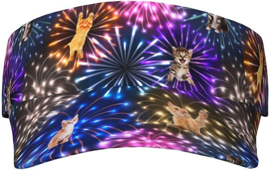 Cute Cat Sport Sun Visor Hats Cute Animal Sun Hat Empty Top Baseball Cap for Outdoor Cat Baseball Hats Cap