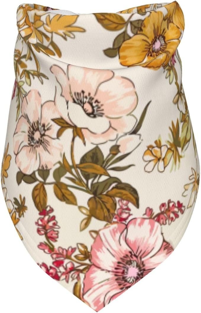 Floral Flower Dog Bandana Scarf Triangle Bibs Pet Accessories Cat Kerchief