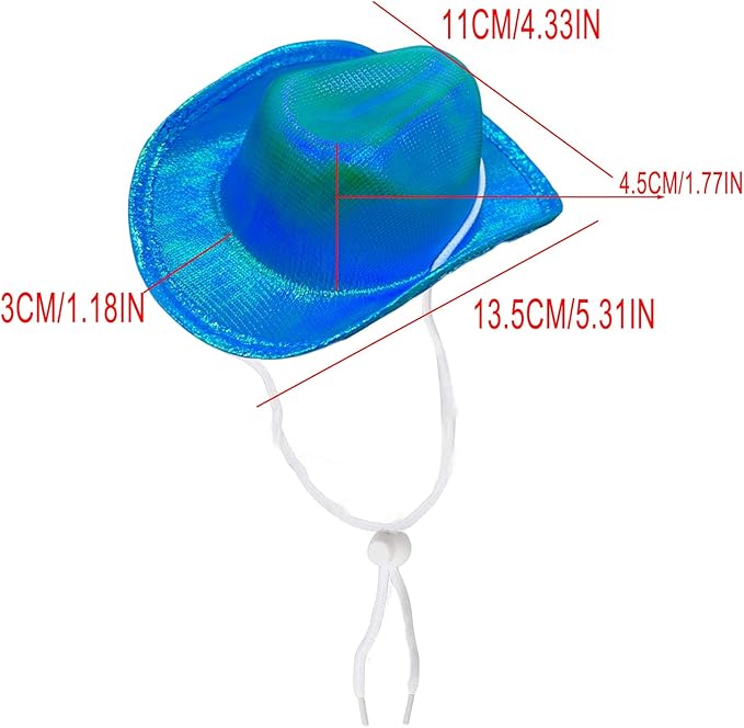 Dog Cowboy Hat Cat Cowboy Hat Pet Cowboy Costume Mini Cowboy Hat for Dogs Cat Holiday Halloween Pet Party Decoration (Blue-style2, Small)