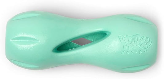 WEST PAW Zogoflex Qwizl Dog Puzzle Treat Toy – Interactive Chewing for Dogs – Dispenses Pet Treats – Brightly-Colored Dog Enrichment Toy for Aggressive Chewers, Fetch, Catch, Large 6.5", Mint